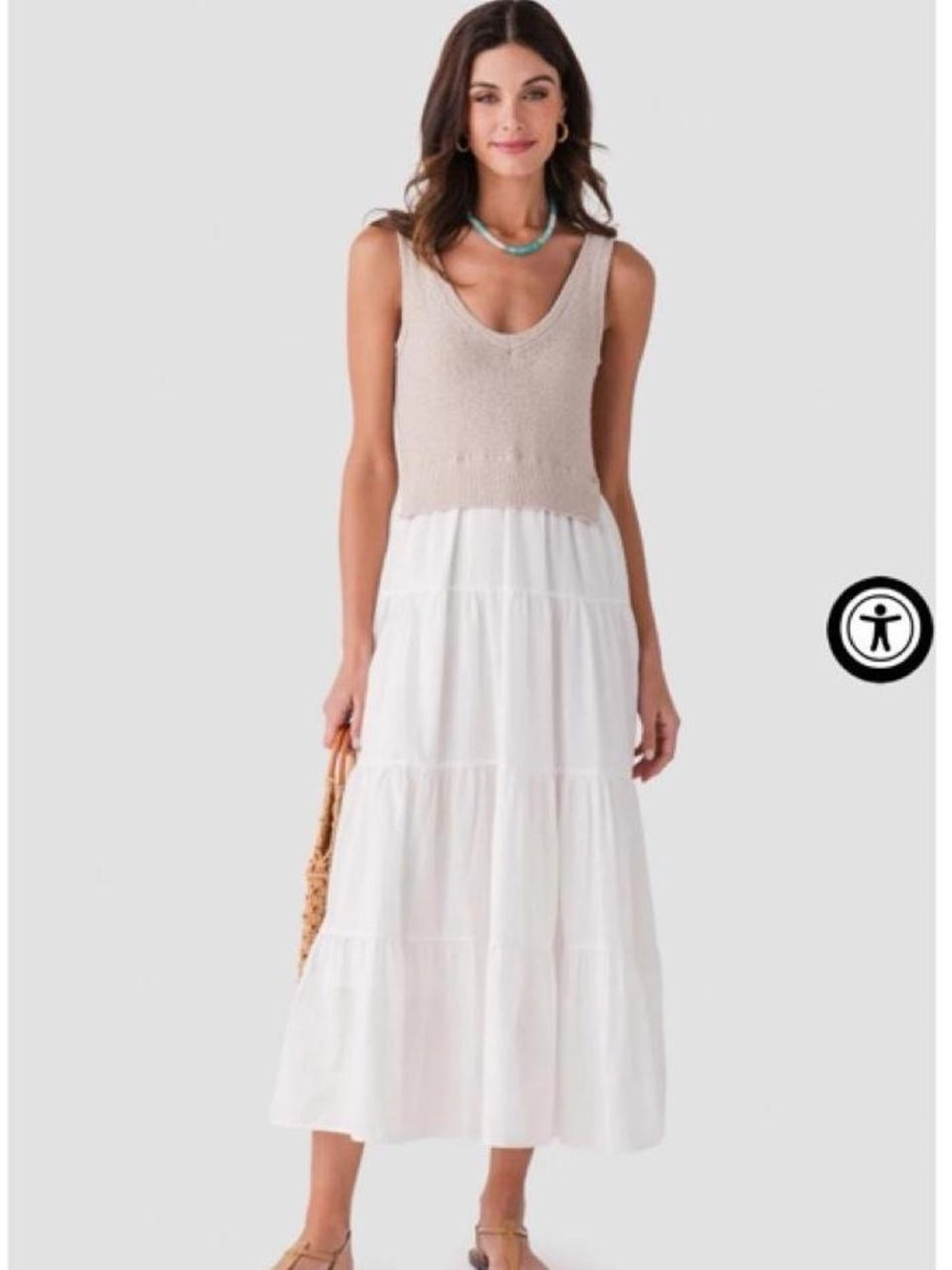 NWOT Elan mixed media maxi dress women’s small